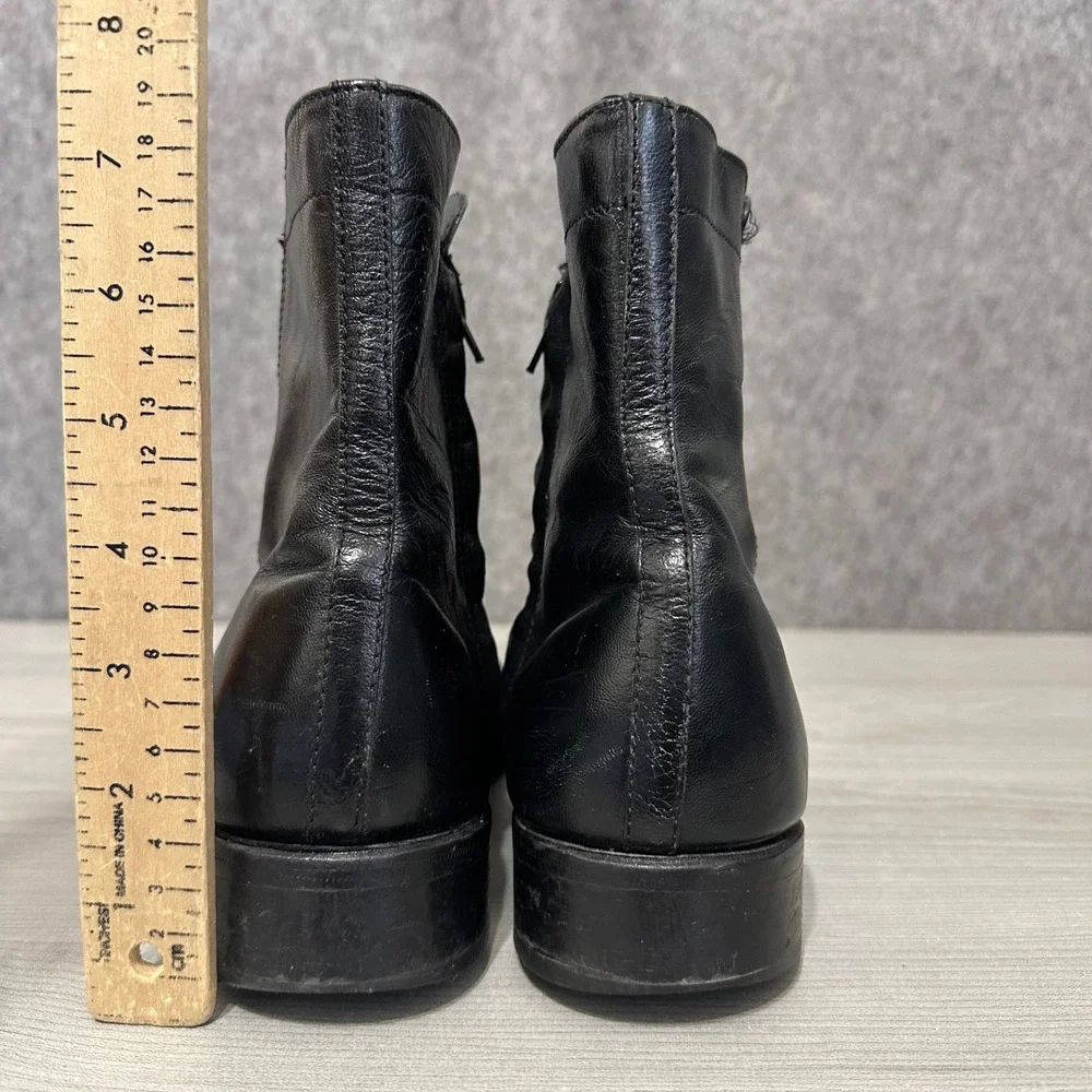 Florsheim Essex Moc Toe‎ Boots Mens 8.5 Black Leather Side Zip Ankle Dress
